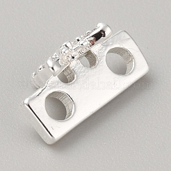 Brass Pave Clear Cubic Zirconia Connector Charms&nbsp;KK-WH0081-22C-S