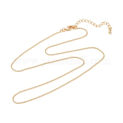 1MM Brass Ball Chain Necklaces for Women&nbsp;NJEW-Q351-01G