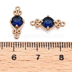 Brass Pave Faceted Glass Connector Charms&nbsp;X-FIND-T070-03C