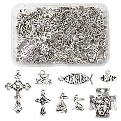 80Pcs 8 Style Tibetan Style Alloy Pendants&nbsp;FIND-LS0001-41AS