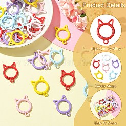 30Pcs 6 Colors Zinc Alloy Spring Gate Rings&nbsp;KEYC-CJ0001-17