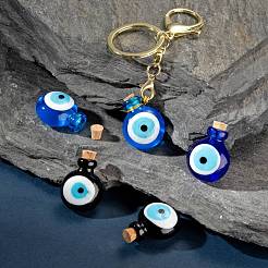 6Pcs 3 Colors Handmade Lampwork Perfume Bottle Pendants&nbsp;LAMP-LS0001-16