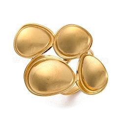 Ion Plating(IP) 304 Stainless Steel Teardrop Open Cuff Rings&nbsp;RJEW-M047-05G