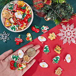60cs 2 Styles Christmas Opaque Resin Decoden Cabochons&nbsp;RESI-SP0001-02B