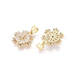 Brass Micro Pave Cubic Zirconia Pendants&nbsp;KK-N287-39G
