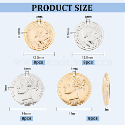 32Pcs 4 Style Brass Charms&nbsp;KK-BC0009-53