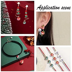 12Pcs 6 Styles Christmas Theme UV Plating Acrylic Round/Cube Beads&nbsp;OACR-YW0003-46