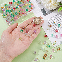 200Pcs Frosted Baking Paint Glass Charms&nbsp;PALLOY-GA00022