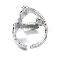 304 Stainless Steel Cuff Rings for Women&nbsp;RJEW-M019-05P