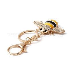 Enamel Bumble Bee Keychains&nbsp;KEYC-WH0027-89A