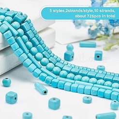10 Strands 5 Style Synthetic Turquoise Beads&nbsp;G-OC0002-15