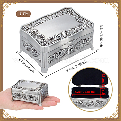 European Retro Floral Engraved Alloy Jewelry Boxes&nbsp;CON-WH0089-281