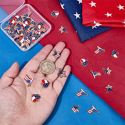 60Pcs 3 Styles Independence Day Alloy Enamel Pendants&nbsp;ENAM-BM0001-39