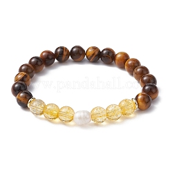 Natural & Synthetic Mixed Gemstone & Pearl Beaded Stretch Bracelets&nbsp;BJEW-JB09726