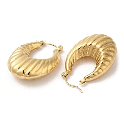 Ion Plating(IP) 304 Stainless Steel Thick Hoop Earrings&nbsp;EJEW-Z022-07G