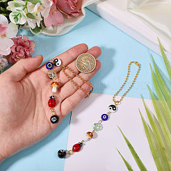 2Pcs Glass Car Pendant Decorations&nbsp;AJEW-GL0003-28