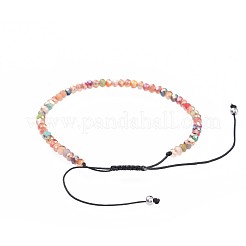 Adjustable Electroplate Glass Braided Bead Bracelets&nbsp;BJEW-JB04588-04
