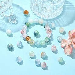 80Pcs 8 Colors Transparent Crackle Glass Beads&nbsp;GLAA-YW0003-50