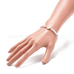 Plastic Pearl Daisy Pendant Dangle Earrings & Stretch Bracelet & Pendant Necklace&nbsp;SJEW-JS01256