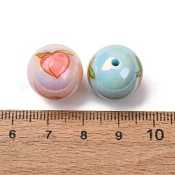 Plating Printed Opaque Acrylic Beads&nbsp;AC-CBAE647-07