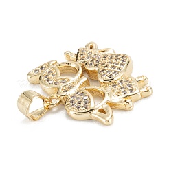 Brass Micro Pave Clear Cubic Zirconia Pendants&nbsp;ZIRC-M115-27G