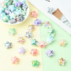 70Pcs UV Plating Rainbow Iridescent Acrylic Beads&nbsp;PACR-CJ0001-30