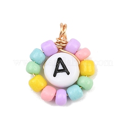 26Pcs Glass Seed & Acrylic Pendants&nbsp;PALLOY-JF04486
