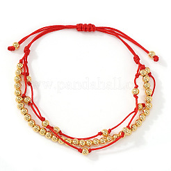 Adjustable Brass Round Beads Multi-starnd Bracelets&nbsp;XW4169-1