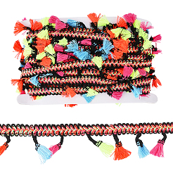 Polyester Centipede Braided Fringe Ribbon&nbsp;SRIB-CY0001-06B