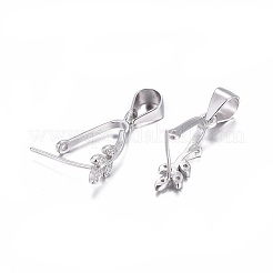 Anti-Tarnish Rhodium Plated 925 Sterling Silver Pendant Bails&nbsp;STER-L058-010P
