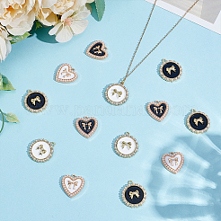 32Pcs 4 Colors Alloy Enamel Pendants&nbsp;FIND-ME0001-45