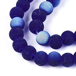 Frosted Transparent Glass Beads Strands&nbsp;GLAA-T032-T6mm-MBB15