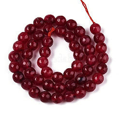 Dyed Natural White Jade Beads Strands&nbsp;X-G-T139-8mm-60-04