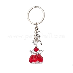 Glass & Tibetan Style Alloy Keychain&nbsp;KEYC-MZ00037-05