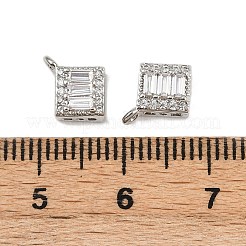 Brass Micro Pave Cubic Zirconia Pendants&nbsp;KK-A257-12A-P