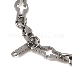 304 Stainless Steel Cross Link Chain Necklaces for Women Men&nbsp;NJEW-JN05432-01