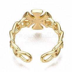Brass Enamel Cuff Rings&nbsp;RJEW-N035-008-NF