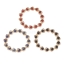 3Pcs Natural Black Onyx & Carnelian & Lapis Lazuli Beads Link Chains Bracelets for Women&nbsp;BJEW-JB13440