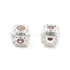 Brass Micro Pave Cubic Zirconia Beads&nbsp;KK-R216-17P-03