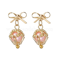 Brass Diamond Dangle Stud Earrings&nbsp;EJEW-MZ00465-02