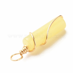 Natural Lemon Jade Pendants&nbsp;PALLOY-JF01453-08