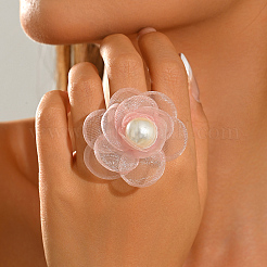 Chiffon with Plastic Pearl Finger Rings for Women&nbsp;XQ9924-1