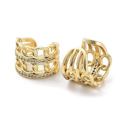 Brass Micro Pave Cubic Zirconia Cuff Earrings&nbsp;EJEW-D088-09G