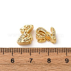 Brass Micro Pave Cubic Zirconia Beads&nbsp;KK-A265-01G