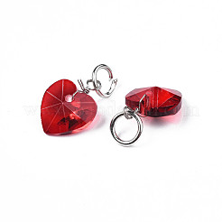 Faceted Transparent Glass Charms&nbsp;GLAA-T024-04I