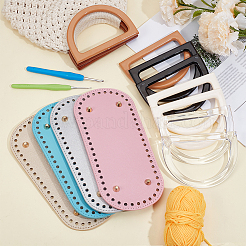 4Pcs 4 Colors PU Leather Oval Bottom&nbsp;FIND-CL0001-79A