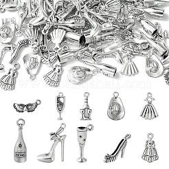 100Pcs 10 Styles Tibetan Style Alloy Pendant&nbsp;FIND-CJ0001-74