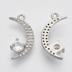 Brass Micro Pave Cubic Zirconia Pendants&nbsp;KK-T050-41P-NF