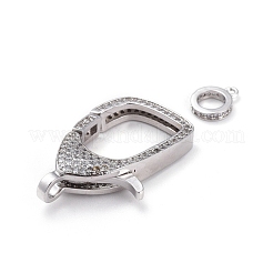 Brass Micro Pave Cubic Zirconia Lobster Claw Clasps&nbsp;ZIRC-F110-02D-P