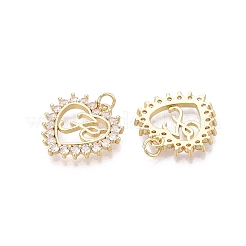 Valentine's Day Brass Micro Pave Clear Cubic Zirconia Pendants&nbsp;KK-N287-37G